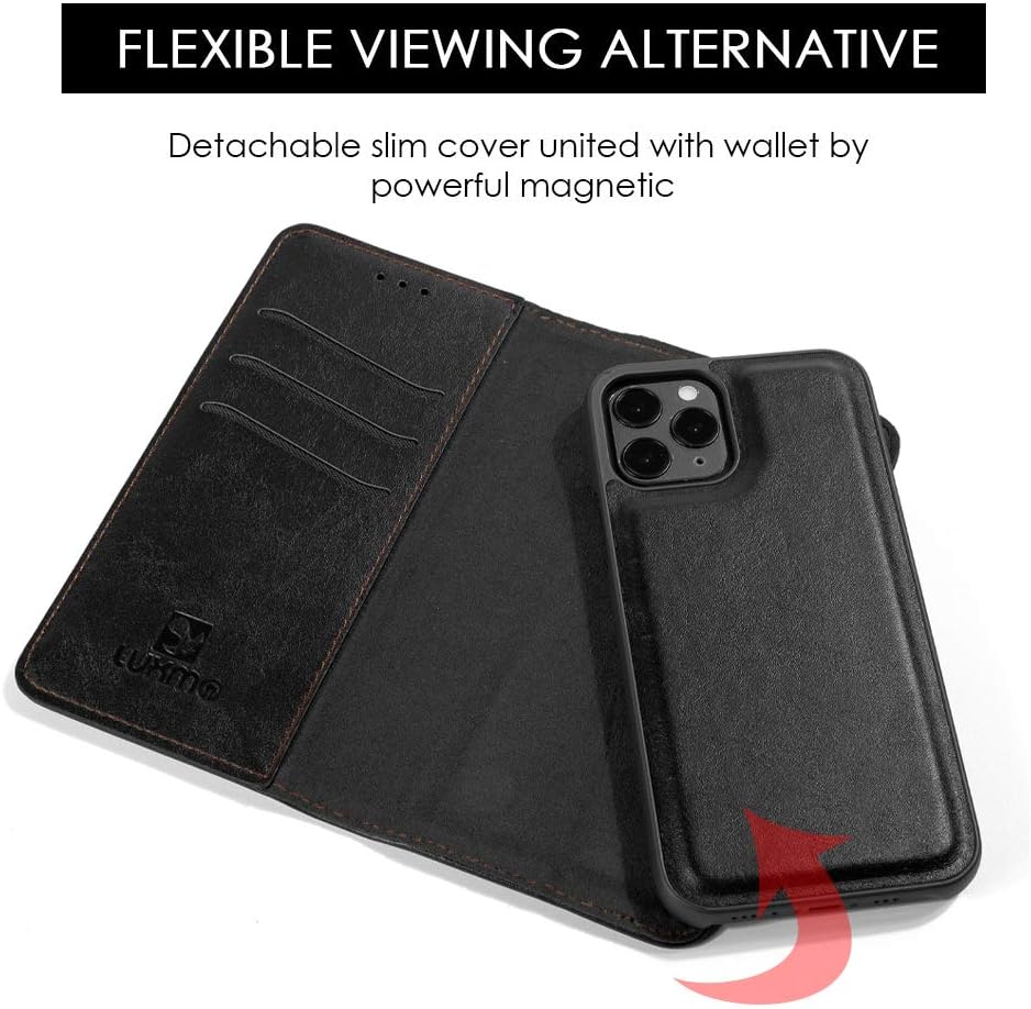 The Luxury Gentleman Funda de piel con tapa magnética para iPhone 14 Pro 6.1 (marrón) - Magnetic Flip Leather Case for iPhone 14 Pro 6.1 (Brown)