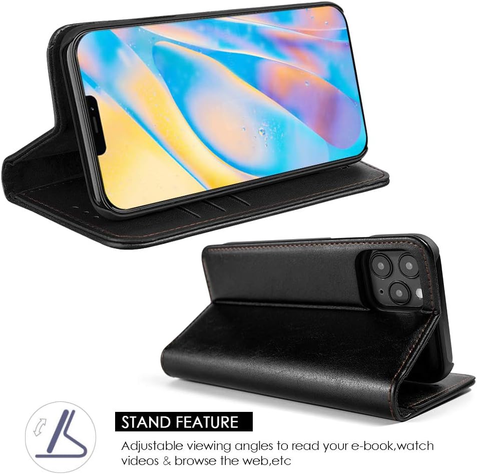 The Luxury Gentleman - Funda de piel con tapa magnética tipo cartera para Apple iPhone 13 - Leather Wallet Case with Magnetic Flip Cover for Apple iPhone 13
