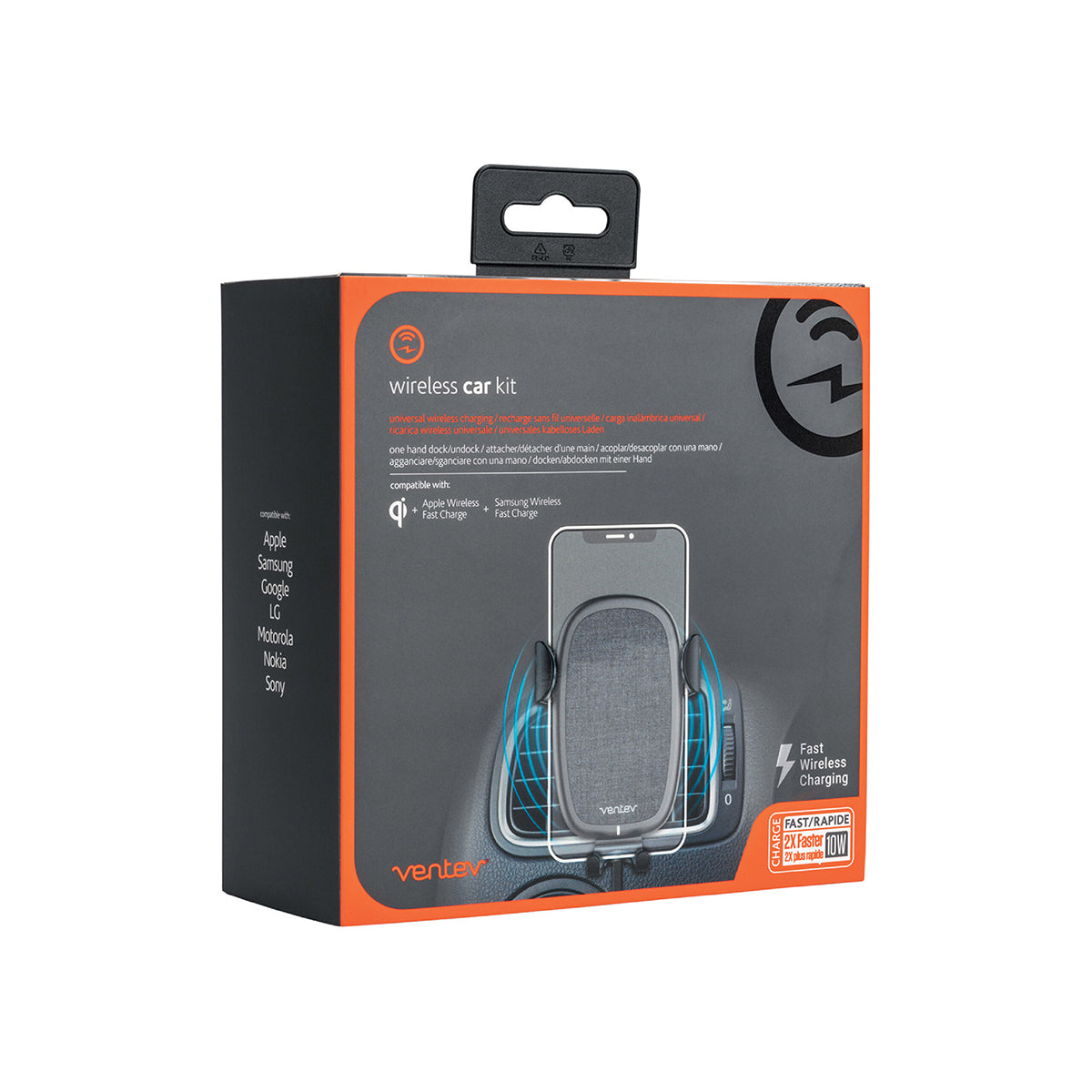 Ventev Wireless 15W Kit Carga Rápida para Automóvil - Ventev Wireless 15W Fast Car Charging Kit