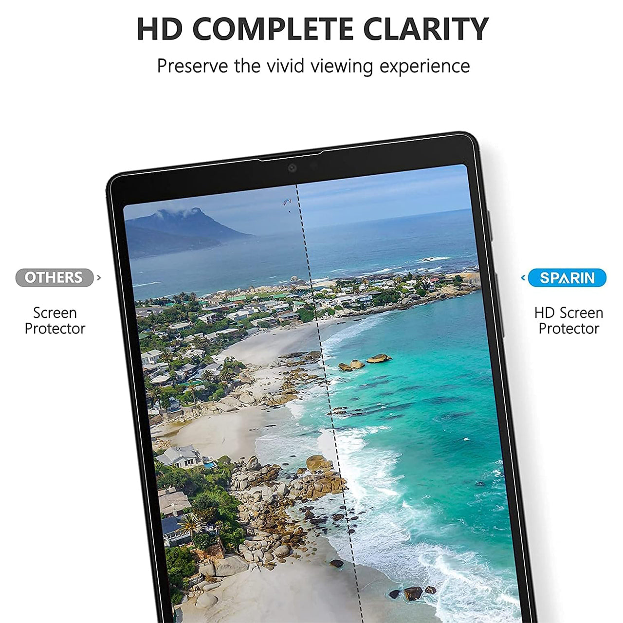 SPARIN Protector Samsung Galaxy Tab A 8.4 Pulgadas 2020 Tablet - Protector de Pantalla de Vidrio Templado (Sin Burbujas, Dureza 9H) - SPARIN Protector Samsung Galaxy Tab A 8.4 Inch 2020 Tablet - Tempered Glass Screen Protector (Bubble Free, 9H Hardness)