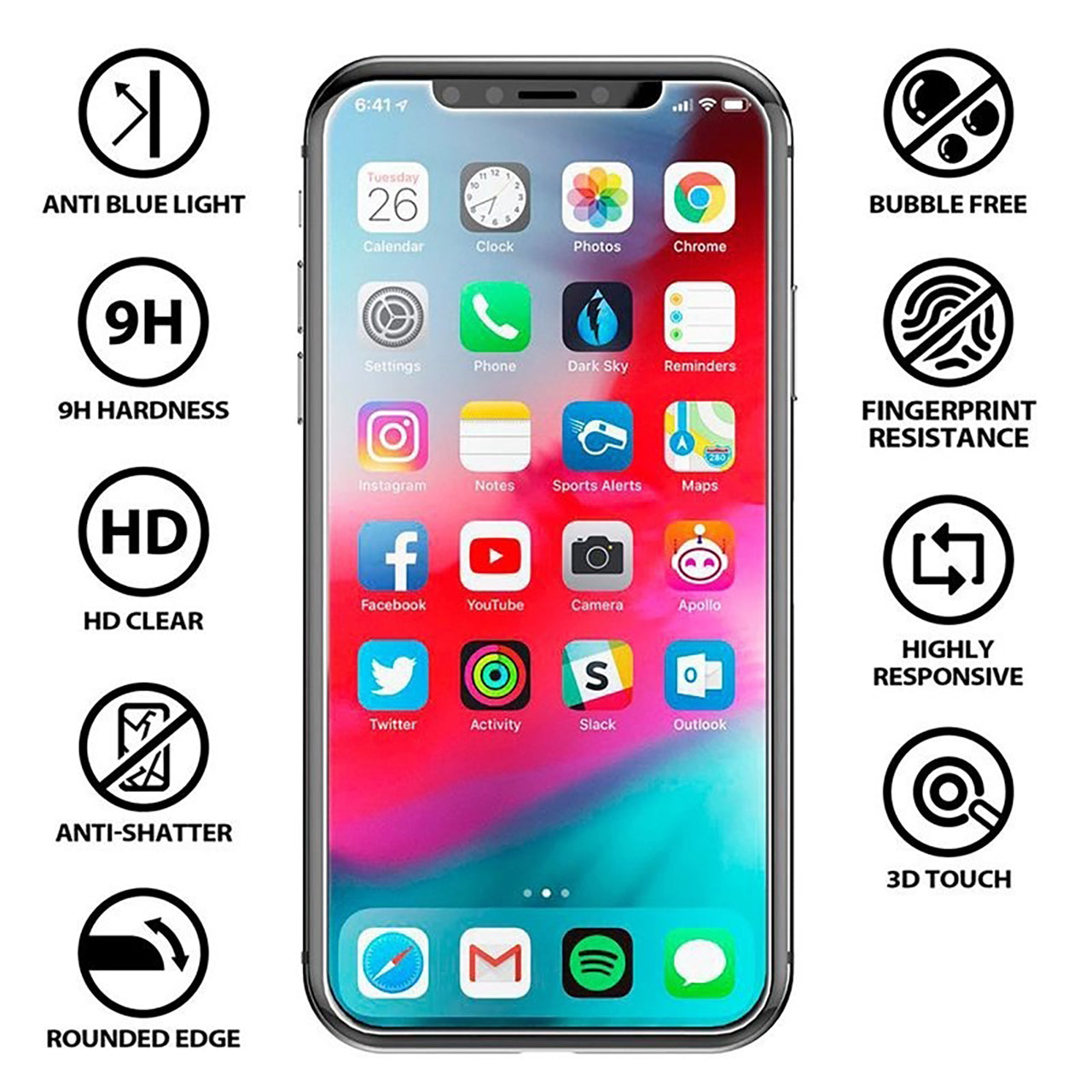 Iluv Anti-Blue Light para iPhone 11/XR - Protector de pantalla de vidrio templado - Iluv Anti-Blue Light for iPhone 11/XR - Tempered Glass Screen Protector