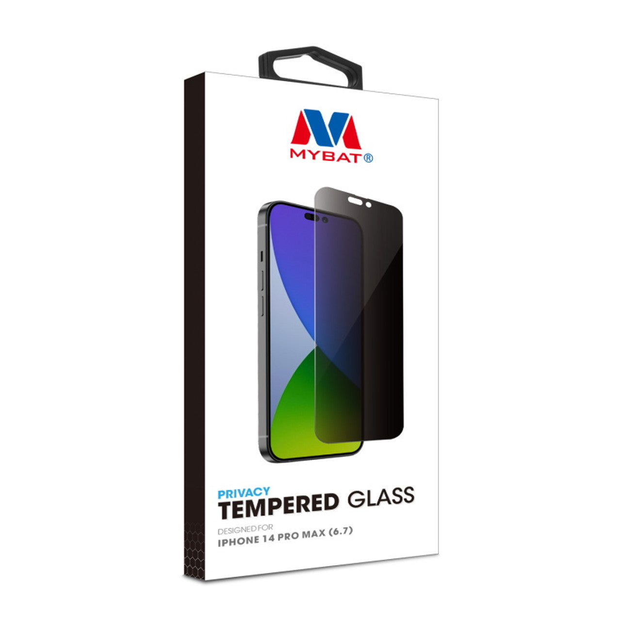 MyBat Protector de pantalla de vidrio templado Privacy para Apple iPhone 14 Pro Max 6.7 - MyBat Privacy Tempered Glass Screen Protector for Apple iPhone 14 Pro Max 6.7