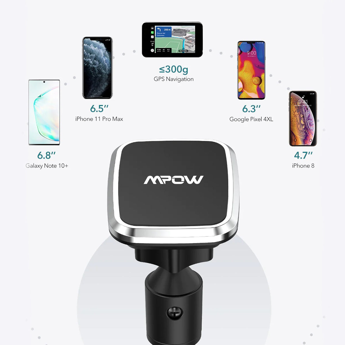 MPOW 154AB Soporte Magnético para Teléfono para Automóvil: Llamadas y Visualización Seguras - MPOW 154AB Magnetic Car Phone Holder - Safe Calling and Viewing