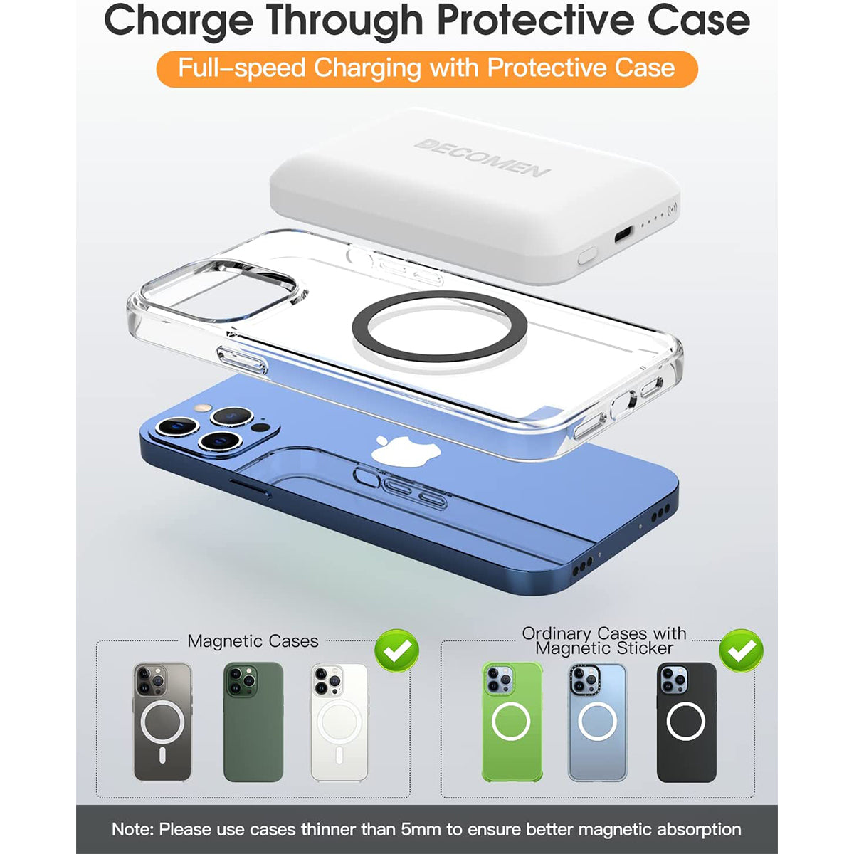 Prodigee MagPower banco de energía inalámbrico magnético To Go 5K - Prodigee MagPower Magnetic Wireless Power Bank To Go 5K