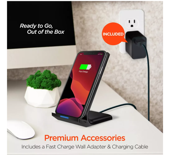 Hypergear Soporte de carga rápida inalámbrica de 10 W (A-88019398)