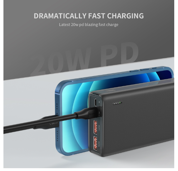 EP-29-BK Batería externa de carga rápida ESoulk EP29 20000 mAh PD/QC 45W