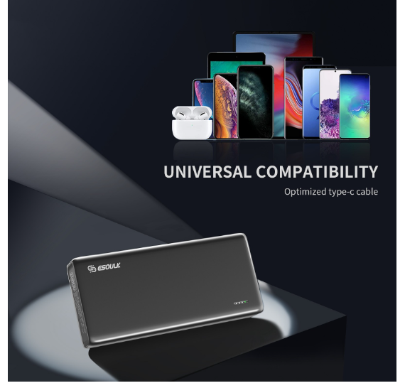 EP-29-BK Batería externa de carga rápida ESoulk EP29 20000 mAh PD/QC 45W