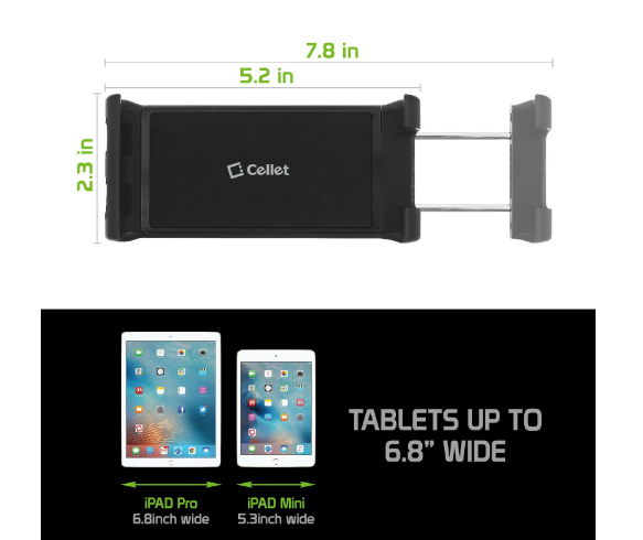 Cellet - Soporte universal para tablet y smartphone, modelo CE380 para un acceso fácil y seguro al dispositivo mientras se conduce