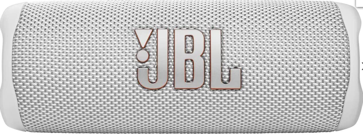 JBL Flip 6: Altavoz Bluetooth portátil resistente al agua en color blanco
