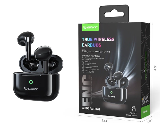 EK-5001-WH Esoulk True Wireless Earbuds - Noise Cancellation & Hi-Fi Stereo Sound