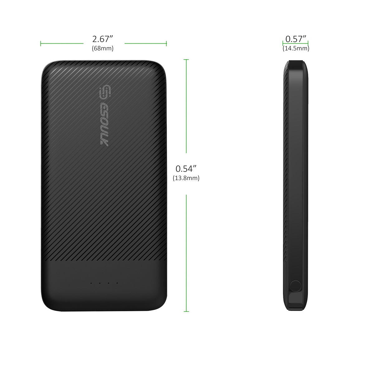 EP06P-BK Esoulk Dual USB Power Bank 10000mAh - ESoulk banco de energía EP06P-BK 2A