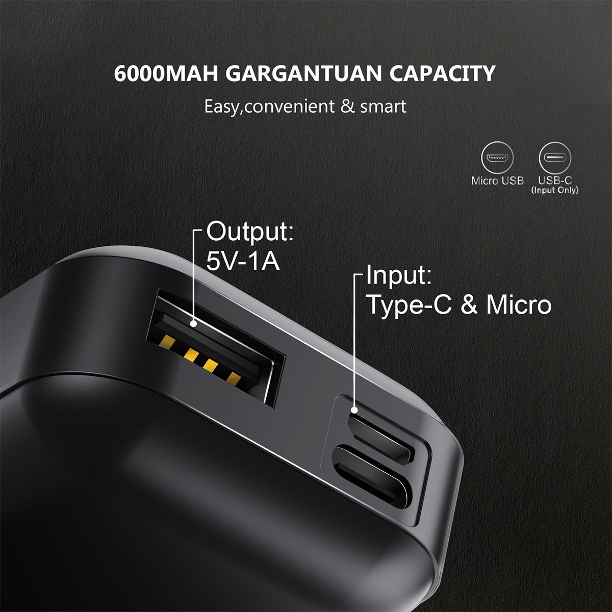 EP25-BK 6000 mAh UNIVERSAL POWER BANK - ESoulK banco de energía 6000mAh