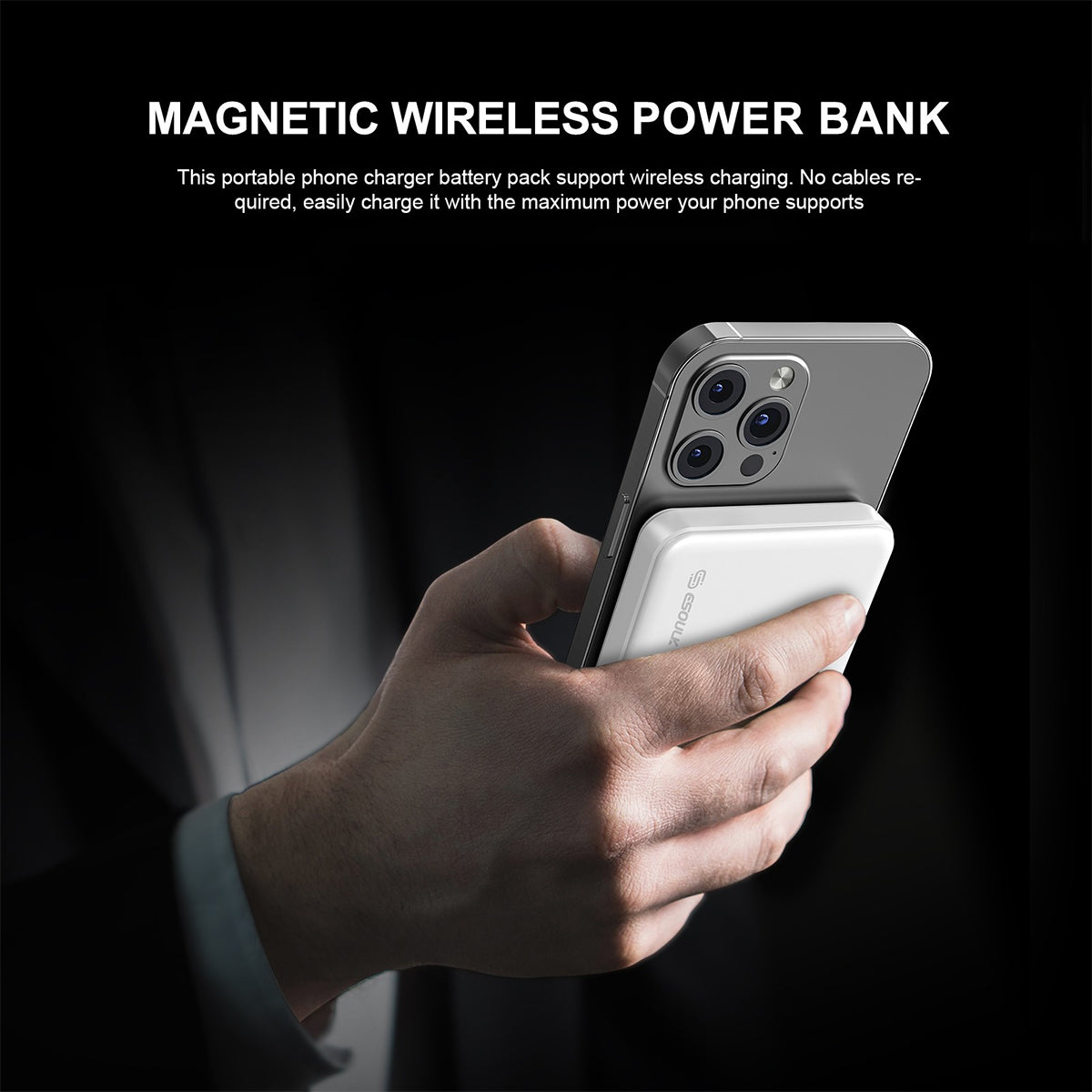 EP31-WH 5000mAh 5W MAGNETIC WIRELESS POWER BANK - ESoulk banco de energía inalámbrico magnético 5W
