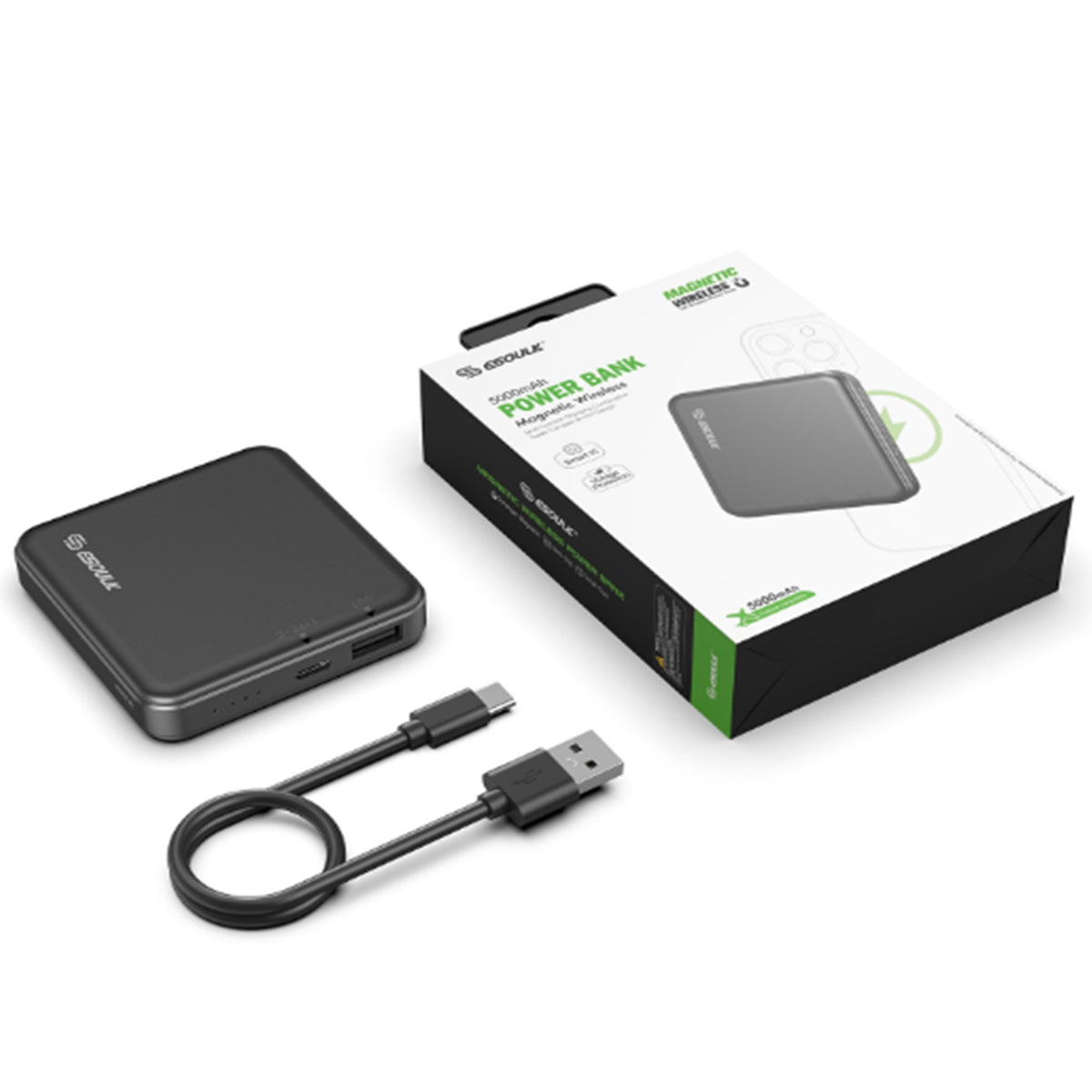 EP31-WH 5000mAh 5W MAGNETIC WIRELESS POWER BANK - ESoulk banco de energía inalámbrico magnético 5W