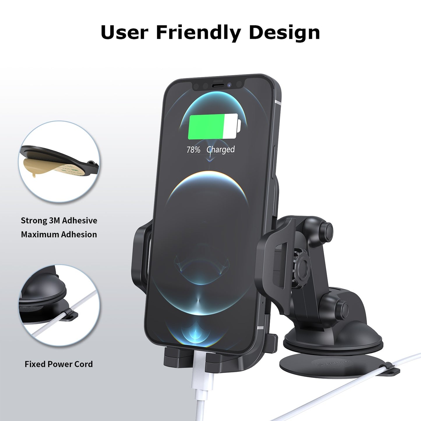 EH41BK UNIVERSAL DASHBOARD CAR MOUNT - ESoulk Soporte universal para tablero de automóvil - 6.36 pulgadas de ancho (EH41BK)