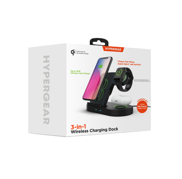 HyperGear base de carga inalámbrica 3 en 1 - HyperGear 3-in-1 wireless charging pad