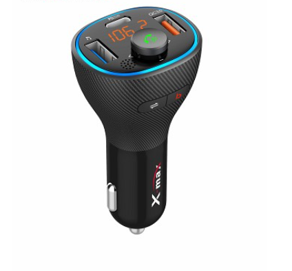 X-Max transmisor FM inalámbrico con conector de audio SD/USB/3,5 mm y micrófono incorporado para llamadas manos libres - X-Max wireless FM transmitter with SD/USB/3.5mm audio jack and built-in microphone for hands-free calls