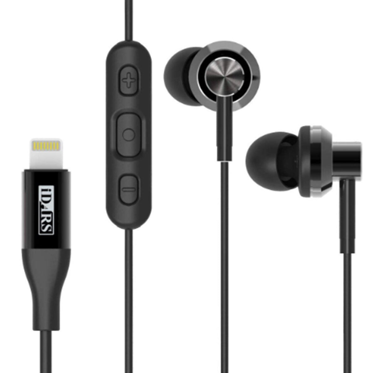 iDARS MFi Auriculares Aislamiento Ruido Apple Lightning - Negro - iDARS MFi Apple Lightning Noise Isolating Headphones