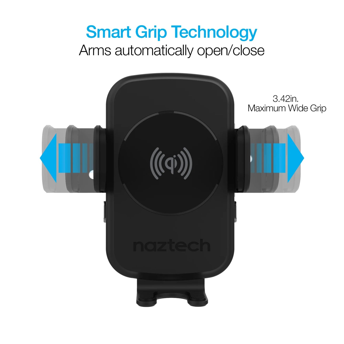 Naztech Smart Grip Soporte para coche con carga inalámbrica (negro)