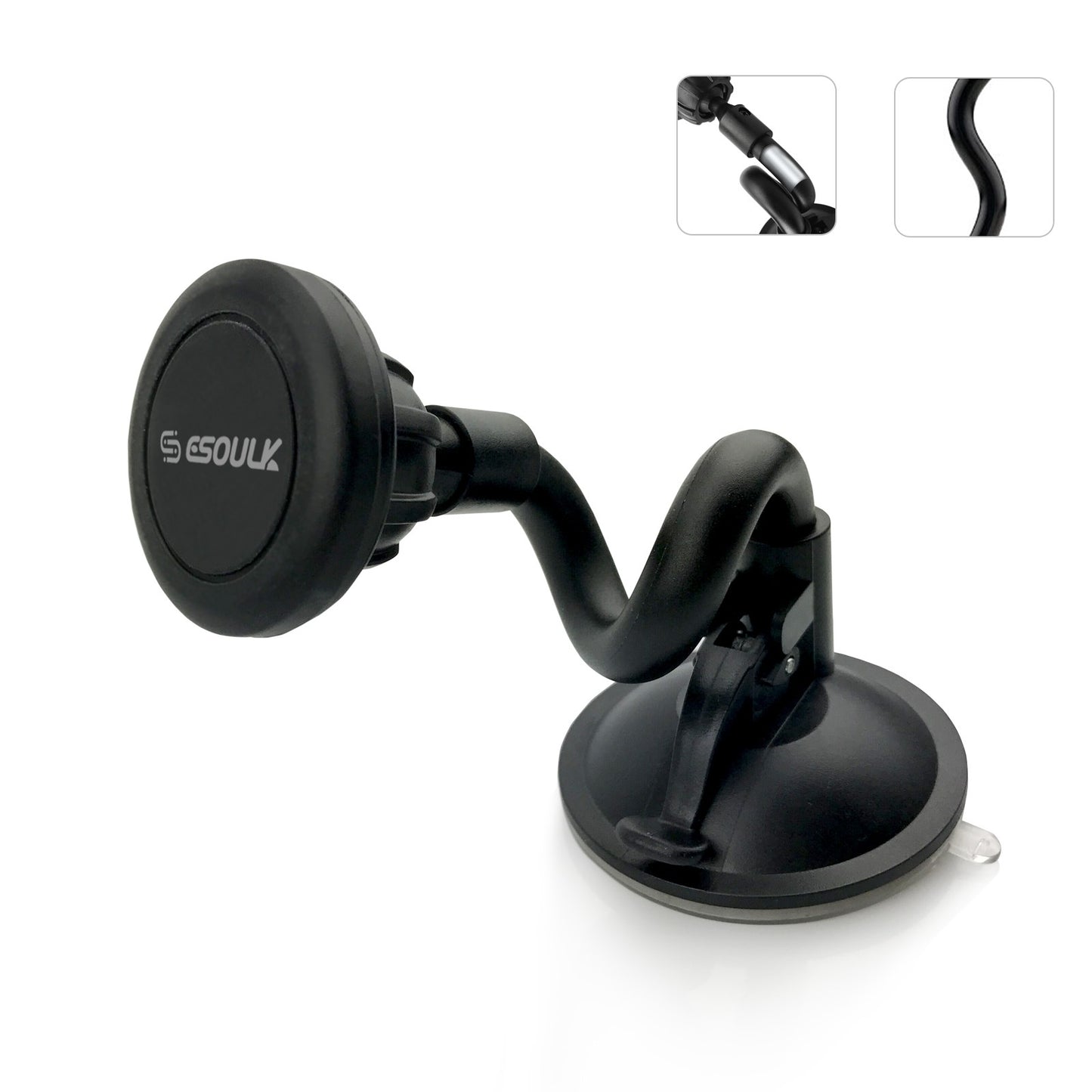 EH22P-BK Esoulk Soporte de teléfono magnético largo para salpicadero de coche - ESoulk EH22P Car Dashboard Mount Long Magnetic Phone Holder