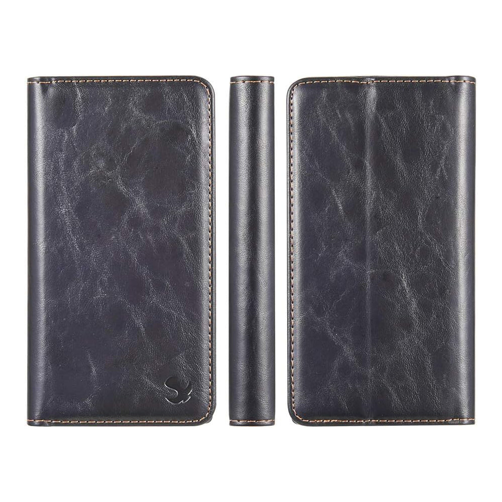 The Luxury Gentleman Funda de Cuero con Tapa Magnética para Samsung Galaxy S21 Plus - Negro - Magnetic Flip Leather Case for Samsung Galaxy S21 Plus - Black