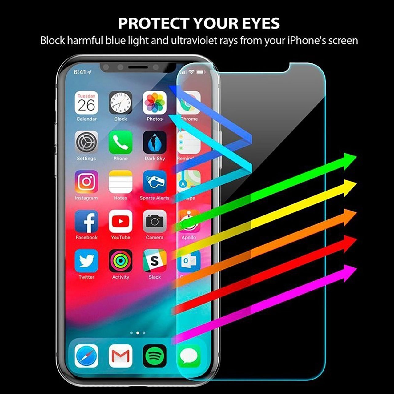 Iluv Anti-Blue Light para iPhone 11/XR  - Protector de pantalla de vidrio templado - Iluv Anti-Blue Light for iPhone 11/XR - Tempered Glass Screen Protector