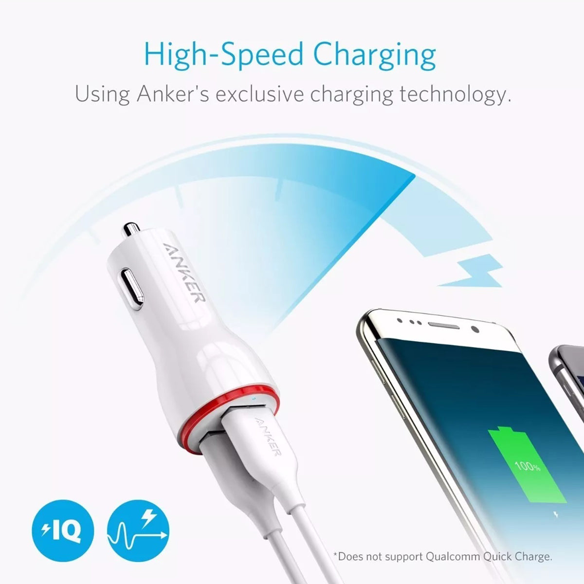 Anker PowerDrive 2 USB-A a Lightning (blanco) Cargador de Vehículo - Anker PowerDrive 2 USB-A to Lightning (White) Vehicle Charger