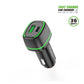 EA15-BK 36W FAST CAR CHARGER 18W PD+18W QC -ESoulk Cargador de Coche Rápido 36W - PD 18W y QC 18W - Doble USB - Protecciones Integradas