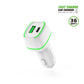 EA15-WH 36W FAST CAR CHARGER 18W PD+18W QC - ESoulk EA15 36W Cargador Rápido Coche - 2 Puertos USB PD/QC