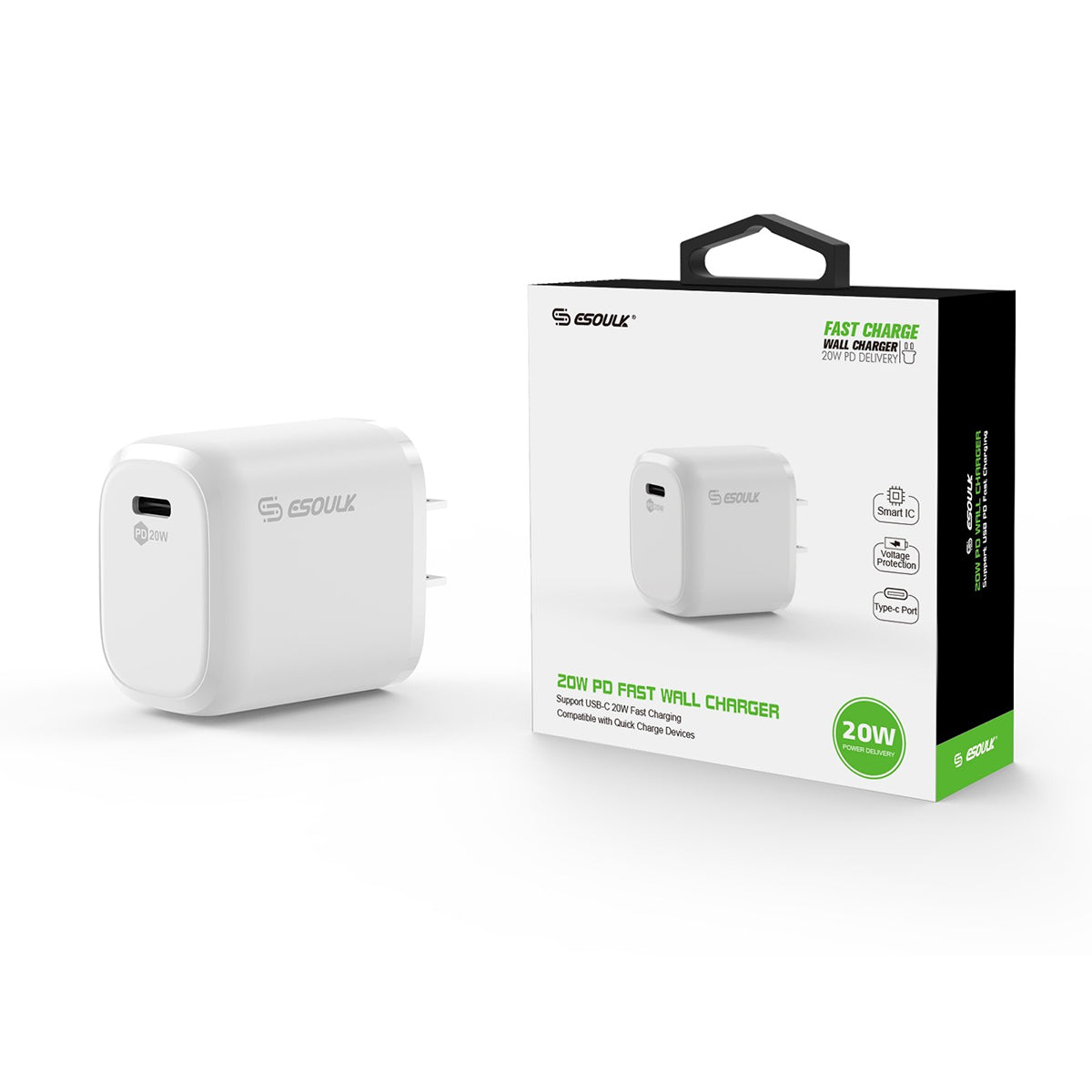 EA17-WH 20W PD Wall Adapter - ESoulk adaptador de pared PD 20W