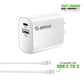 EC10P-CC-WH 18W Wall Charger PD&2.4A USB with 5ft C to C cable - ESoulk Power Delivery 18W USB-A Cargador de Pared con Cable USB-C a USB-C (5 pies)