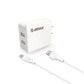 EC44P-IP-WH 2.4A Dual USB Wall Charger & 5FT Cable for 8Pin - ESoulk Juego Cargador Enchufe 5 Pies