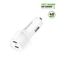 EK-2001WH 40W Dual Type-C Port FAST CAR CHARGER - ESoulk PD 40W Cargador de Coche Rápido - 2 Puertos Tipo C