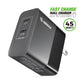 EK-2002BK 45W PD Dual Type-C FAST WALL CHARGER - Esoulk cargador de pared rápido de suministro de energía USB-C de 45 W