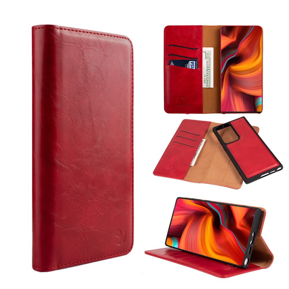 The Luxury Gentleman Estuche tipo billetera de cuero con tapa magnética para Samsung Galaxy S23 - Magnetic Flip Leather Wallet Case for Samsung Galaxy S23