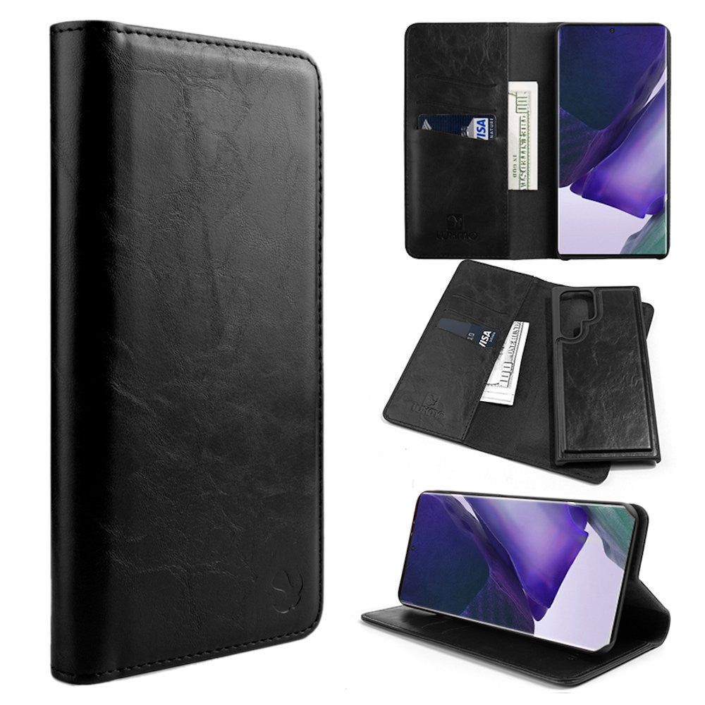 The Luxury Gentleman Estuche tipo billetera de cuero con tapa magnética para Samsung Galaxy S23 - Magnetic Flip Leather Wallet Case for Samsung Galaxy S23