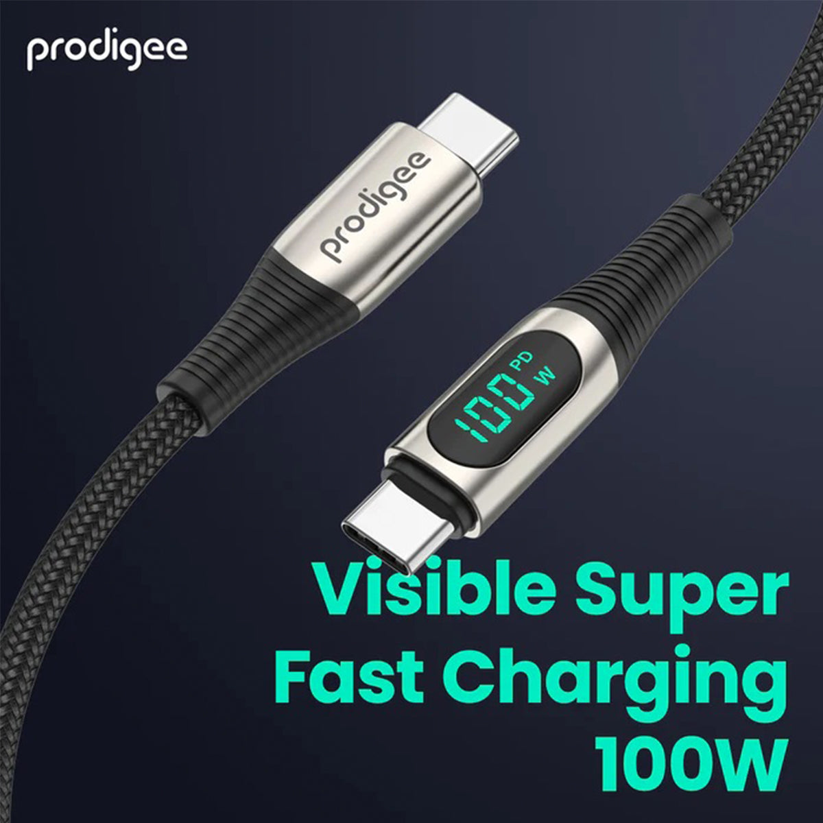 Prodigee Energee Cable digital  tipo C de 3 pies -  Prodigee Energee Type-C Digital Cable 3ft