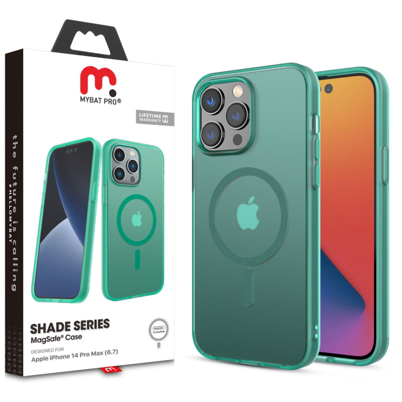 MyBat Pro Shade Series Funda para Apple iPhone 14 Pro Max 6/7 MagSafe - Menta - MyBat Pro Shade Series Case for Apple iPhone 14 Pro Max 6/7 MagSafe - Mint