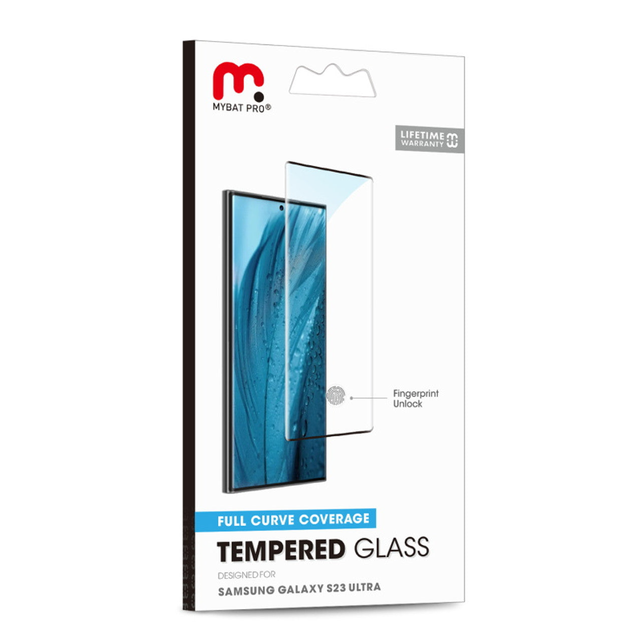 MyBat Pro Protector de pantalla de vidrio templado de cobertura completa para Samsung Galaxy S23 Ultra - MyBat Pro Full Curve Coverage Tempered Glass Screen Protector for Samsung Galaxy S23 Ultra