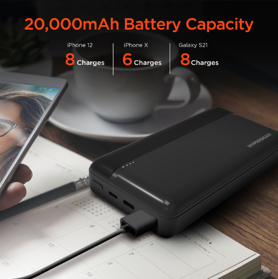 HyperGear 20000mAh 20W PD Plus Banco de energía USB (Negro)