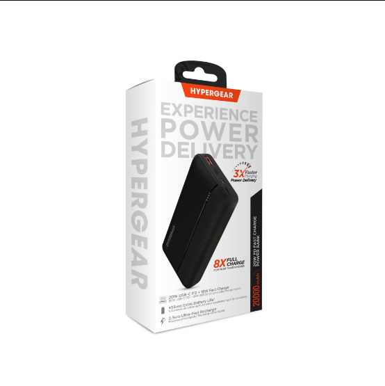 HyperGear 20000mAh 20W PD Plus Banco de energía USB (Negro)