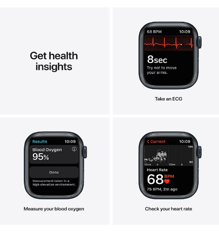 Apple Watch Series 7 (41 mm): reloj inteligente avanzado de salud y estado físico