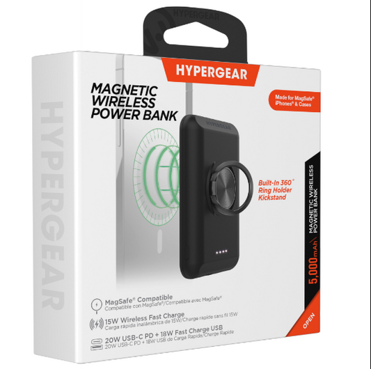 HyperGear Batería externa inalámbrica de 5000 mAh para la serie iPhone 13 (negro)