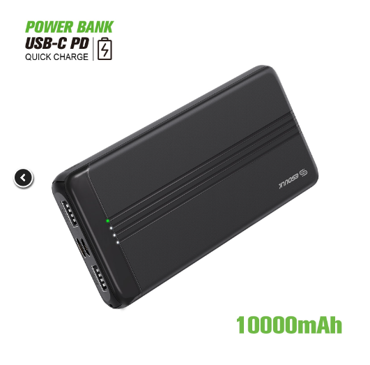 EP27-BK Batería externa ESoulk EP27 BK 10000mAh PD+QC3.0