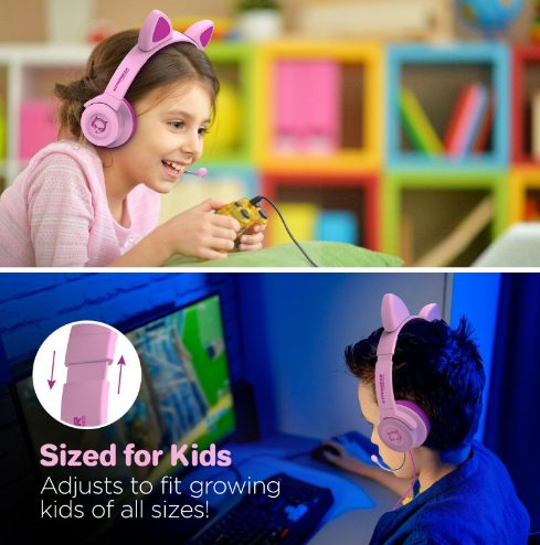 HyperGear Kombat Kitty para niños (rosa) Auriculares para juegos - A-87096177