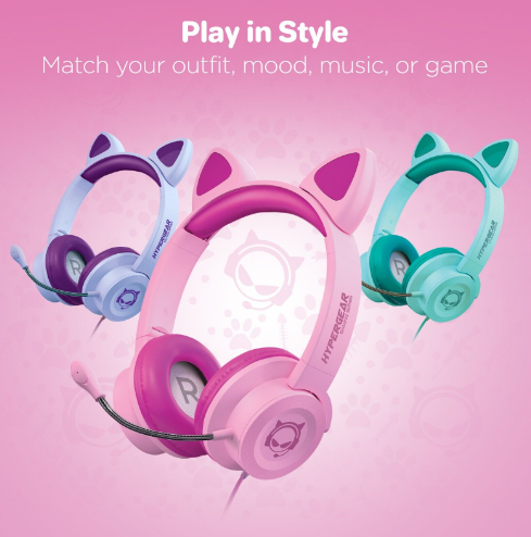 HyperGear Kombat Kitty para niños (rosa) Auriculares para juegos - A-87096177