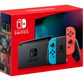 Nintendo Switch con Joy-Con azul neón y rojo neón