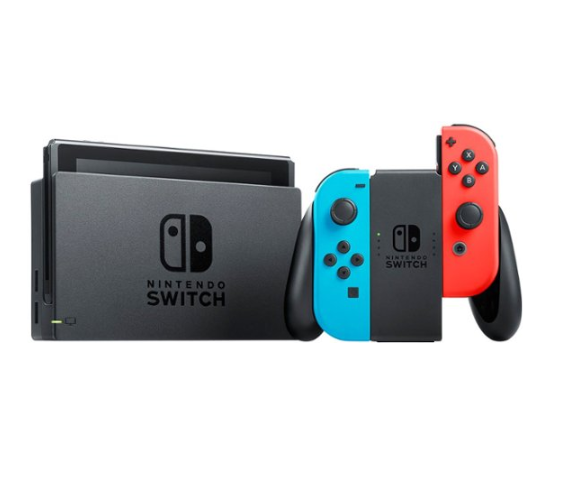 Nintendo Switch con Joy-Con azul neón y rojo neón