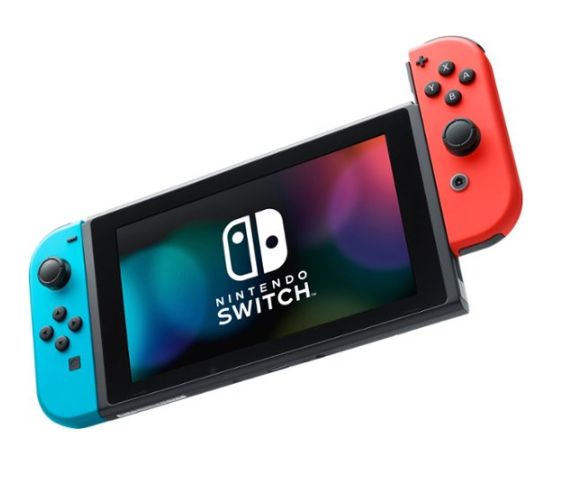 Nintendo Switch con Joy-Con azul neón y rojo neón