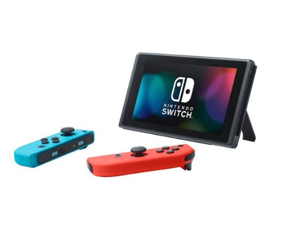 Nintendo Switch con Joy-Con azul neón y rojo neón